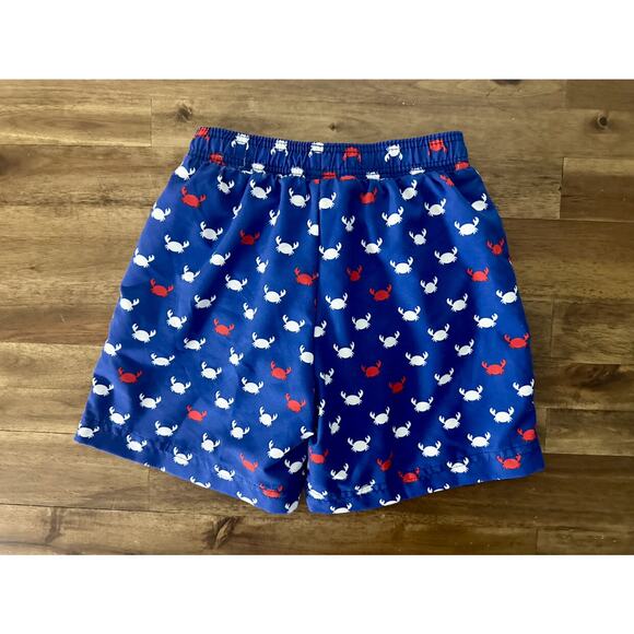 NWT Florence Eiseman Navy Blue Red Crab Print Swim Trunks Beach Preppy Classic 5 - Picture 3 of 7